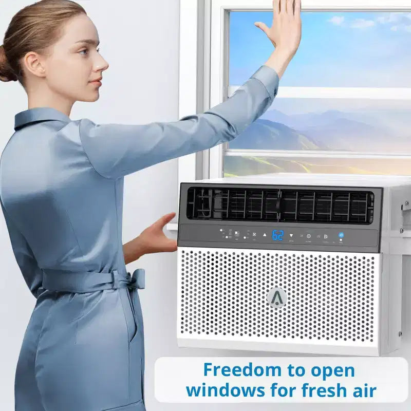 Condizionatore da Finestra Intelligente Acekool 6.000 BTU, Climatizzatore da Stanza Wi-Fi con Telecomando, Raffreddamento Silenzioso per Ambienti Fino a 23 Mq
