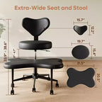 Pinmoco Sedia da ufficio ergonomica Criss Cross, sedia da meditazione regolabile in altezza, girevole a 360°, supporto lombare, sedia da lavoro e da ufficio, sedia ADHD