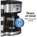Caffettiera 2 in 1 da 12 tazze con caraffa in vetro e funzione erogazione singola, Pausa e Servi automatico, Nera