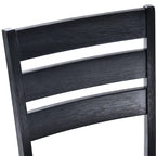 Sedie da pranzo in legno con schienale a doghe, set da 4