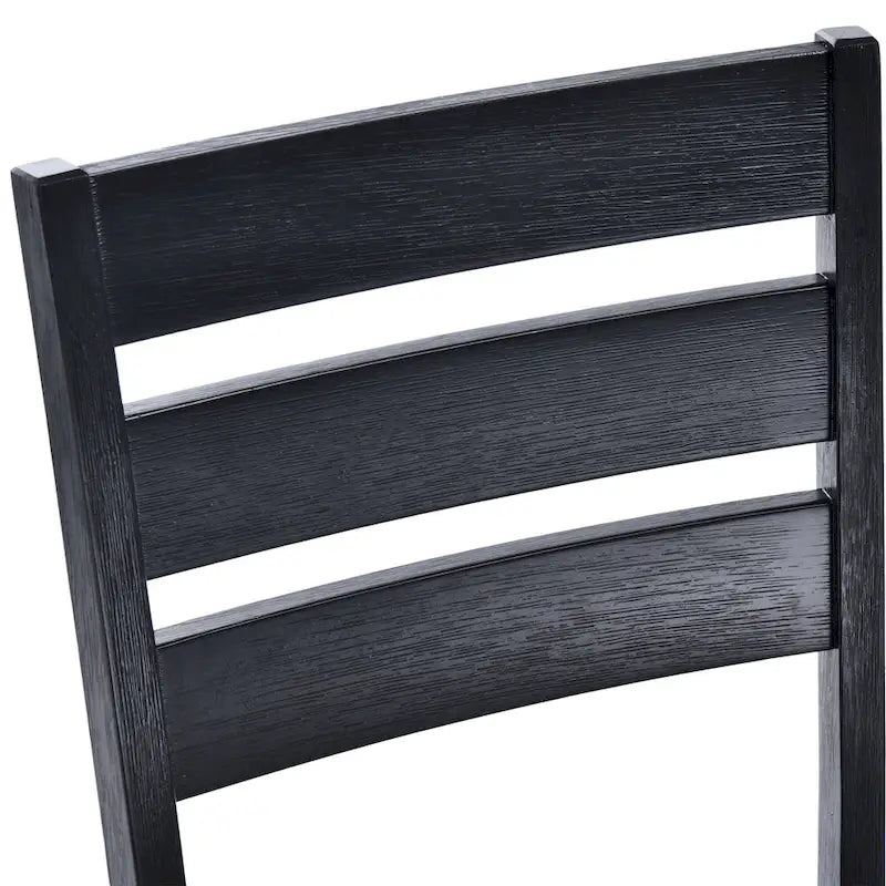 Sedie da pranzo in legno con schienale a doghe, set da 4