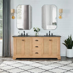 Mobile bagno Hervas con top in marmo naturale senza specchio
