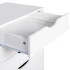 Cassettiera stretta in legno a 9 cassetti con guide scorrevoli e ripiano superiore