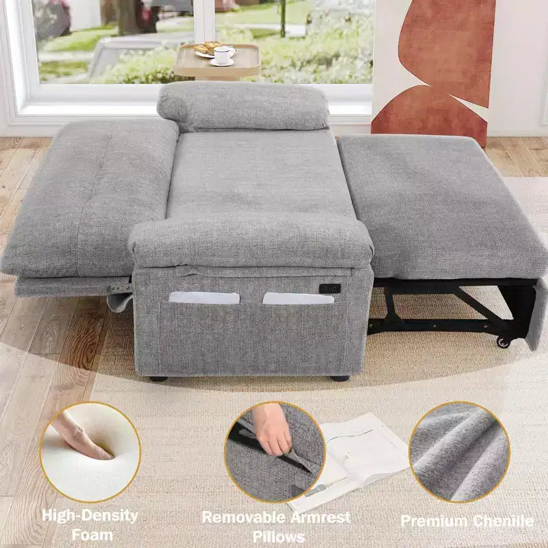 Dyonery Divano Letto Convertibile 3-in-1, Divano Letto Estraibile con Schienale Regolabile