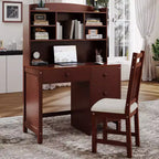 Scrivania per computer moderna Okak in legno per ufficio con scrivania/sedia e libreria, scrivania da scrittura con contenitore per ragazzi e studenti per studio, ufficio