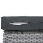 Set da esterni in rattan con tavolo regolabile, poltrone reclinabili e 2 pouf