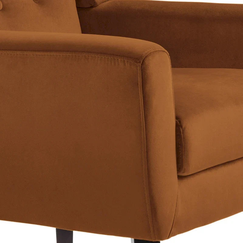 Set di 2 Poltrone Accent in Velluto per Soggiorno, Poltrona Imbottita