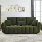 GDFStudio Alanna Divano a 3 Posti Moderno in Tessuto Teddy con Cuscini, 79,5