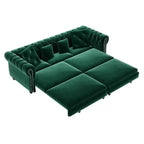 Divano Letto Estraibile 3-in-1 King Size in Velluto Whisen e Divano Letto Convertibile con Ottomana Mobile, Design Trapuntato