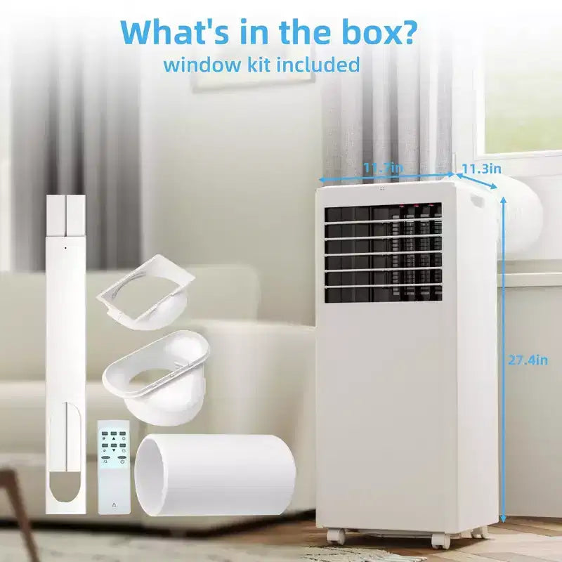 Condizionatore d'aria portatile da 8.000 BTU - 3-in-1 Raffreddamento, Deumidificatore e Ventilatore per ambienti fino a 32,5 mq con Modalità Sleep e 1 Anno di Garanzia
