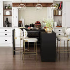 Credenza/Mobile Buffet Intelligente Girevole/Allungabile con 6 Cassetti, Piano d'Appoggio Estensibile, Tappetino Antiscivolo, Tavolo da Pranzo Girevole, Dispensa ad Isola per Cucina