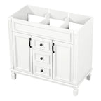 Mobile Bagno Moderno da 90cm con Lavabo Integrato e Specchiera, 2 Ante e 2 Cassetti