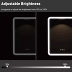 Mobiletto a specchio a LED nero/bianco/oro, anta singola, cerniera sinistra o destra, a incasso o a parete