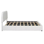 Letto imbottito queen size con contenitore sollevabile - Bianco