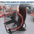 Ventilatore da Pavimento, Ventilatore Industriale - Ventilatore a Tamburo Robusto da 24 Pollici con 4 Velocità, Circolatore d'Aria in Metallo per Magazzino, Officina, Garage, Fabbrica, Cantina