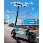Monopattino elettrico ECOLEAP L7 per adulti, motore di picco 1500W, 45 km/h, autonomia 80 km, doppia sospensione, freni a disco anteriori e posteriori, UL