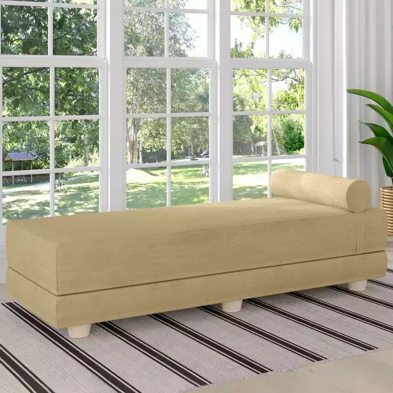 Divano letto / Letto estraibile queen-size - Microvelluto