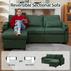 Divano letto a L da 80", Divano letto a scomparsa, Divano letto convertibile con penisola reversibile