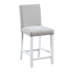 Set da pranzo moderno di 5 pezzi con tavolo quadrato ad altezza bancone e 4 sedie imbottite