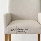 Set di 6 sedie da pranzo imbottite con braccioli, poltrone moderne in lino con gambe in legno, sedie occasionali per sala da pranzo, soggiorno - Panipeachy