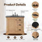 Mobile bagno Hervas con top in marmo naturale senza specchio