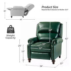 Set di 2 Poltrone Reclinabili Elisabete Moderne in Vera Pelle con Borchie Vintage per Salotto e Camera da Letto | ART OF LIVING DESIGNS