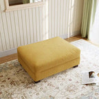Pouf poggiapiedi oversize in velluto a coste moderno