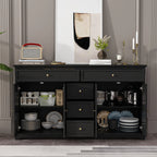 59.1'' Credenza Buffet Bianco Laccato Moderno Metà Secolo Contemporaneo