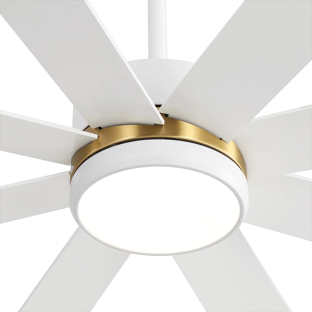 Ventilatore da soffitto nero da 65 pollici a 8 pale con luce LED e telecomando