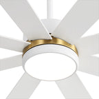 Ventilatore da soffitto nero da 65 pollici a 8 pale con luce LED e telecomando