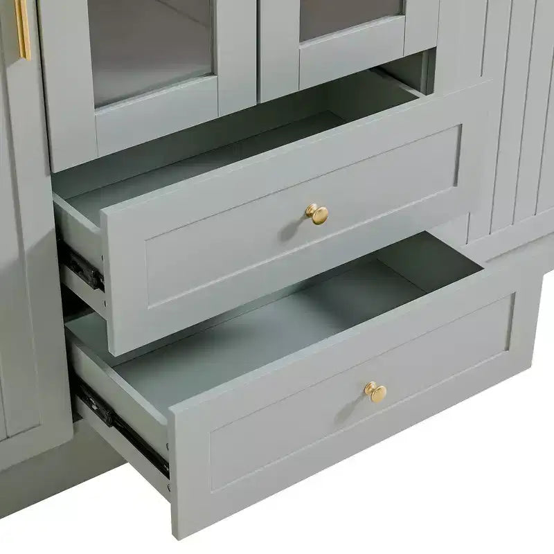 Dispensa da Cucina Autoportante Whisen 71''H, Grande Armadio Contenitore per Sala da Pranzo con 6 Ante, Ripiani Regolabili