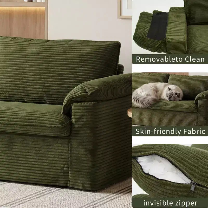Dyonery 86 Cloud Loveseat Sofa, seduta profonda e ampi braccioli con cuscini, telaio robusto, design ergonomico e traspirante