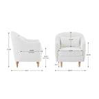 Set di 2 Poltrone Accent, in Velluto a Botte con Gambe in Legno Massello 28,34W
