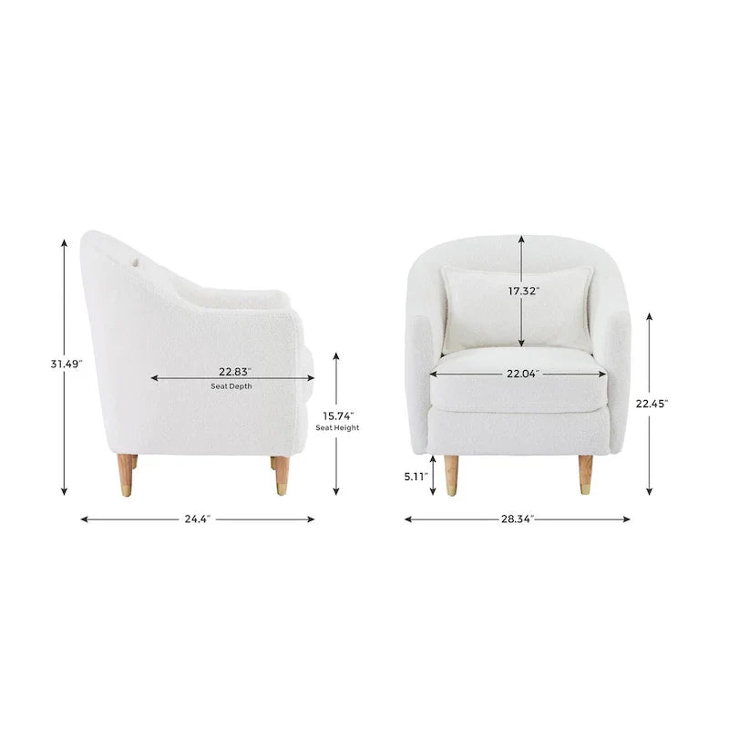 Set di 2 Poltrone Accent, in Velluto a Botte con Gambe in Legno Massello 28,34W