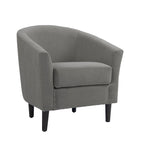 Set di 2 Poltrone Club con Braccioli in Lino a Botte Moderne