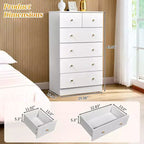 Karl Home Cassettiera Grande a 6 Cassetti per Camera da Letto e Comodino con Robusta Struttura Organizzatore Contenitore in Legno per Armadio, Bianco