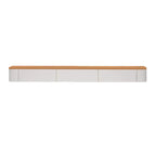 Mobile TV galleggiante contemporaneo in legno bianco con cassetti