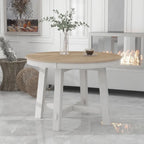 Tavolo da pranzo allungabile rotondo da cascina con 16 inserti in legno per cucina