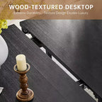 Set da Pranzo Moderno - Tavolo 80" + 6 Sedie Imbottite, Struttura in Legno Massello, Capacità Tavolo 400 libbre, Facile Montaggio