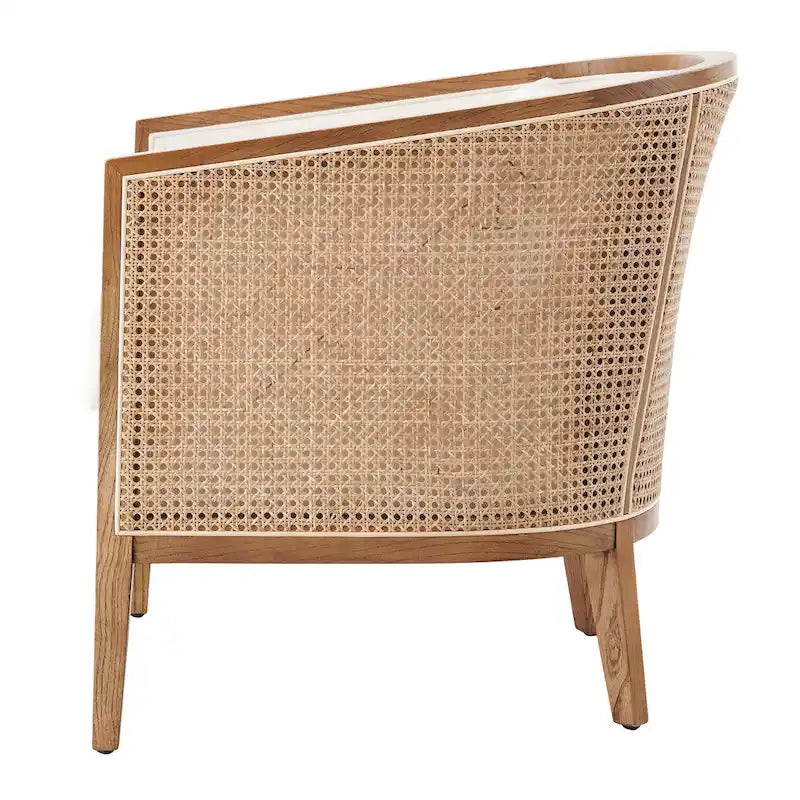 Poltrona d'Appoggio in Lino Tillman con Rattan