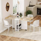Tavolo da Pranzo Pieghevole per Cucina, Tavolo da Pranzo Salvaspazio, Tavolo da Cucina Estensibile con Ante a Sbalzo e 6 Ruote per Piccoli Spazi