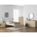 Cassettiera moderna Onita a 6 cassetti di Signature Design by Ashley, cassettiera in legno marrone naturale con design senza maniglie