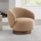 Poltrona a botte girevole imbottita Spruce&Spring con base in legno