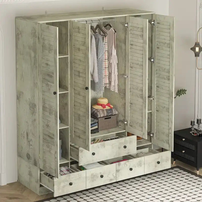 Armadio guardaroba cabina armadio 59W grande armadio indipendente bianco
