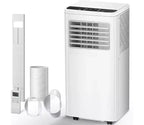 Condizionatore Portatile da 8.000 BTU, Unità 3-in-1 con 4 Modalità, Timer, Display LED, Telecomando e Kit di Installazione, per Camera da Letto/Soggiorno/Ufficio, Bianco.