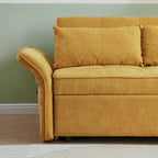 Divano letto estraibile in ciniglia gialla - 39,00 x 53,50 x 31,50