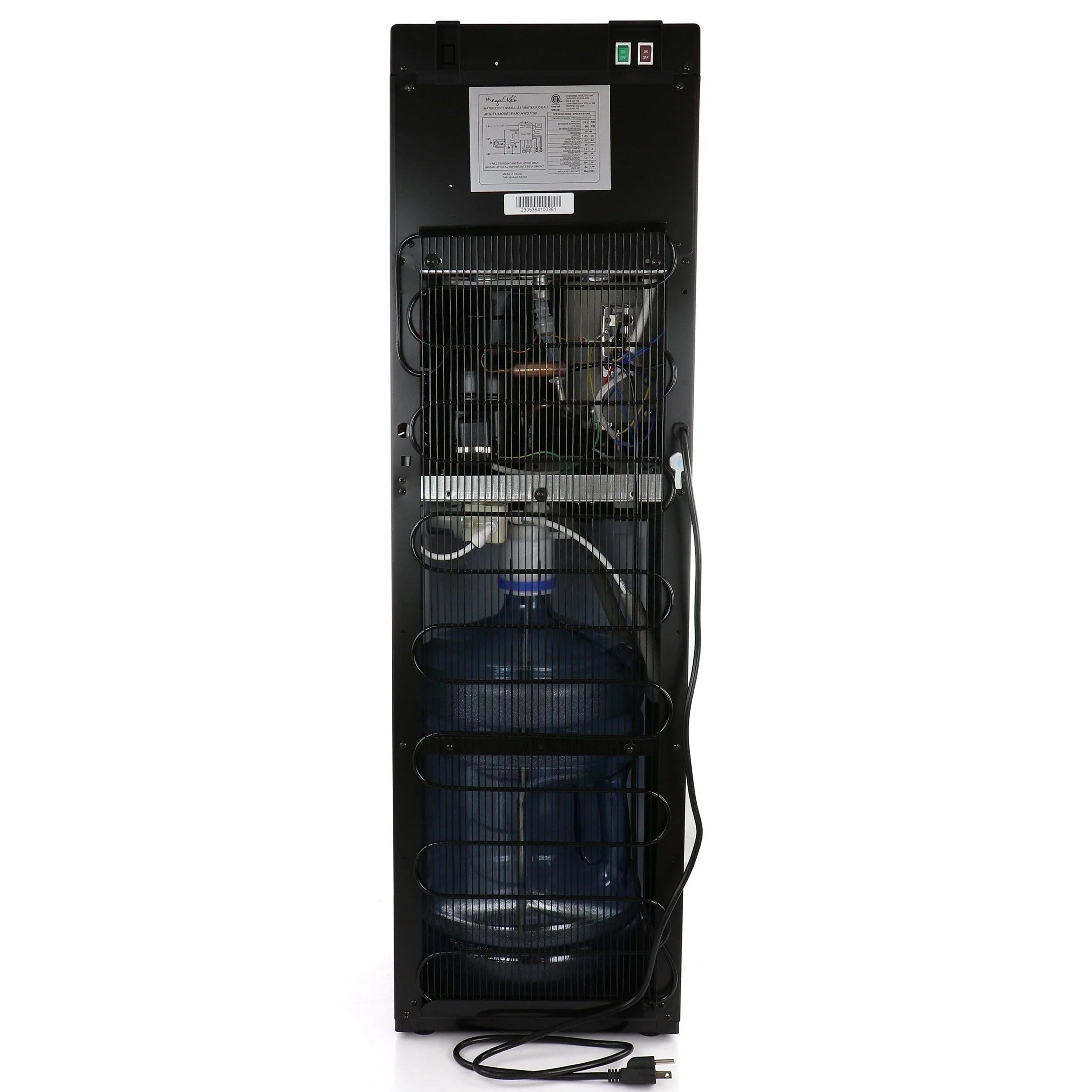 Distributore d'acqua calda e fredda con carico inferiore MegaChef - 12x13.6x41