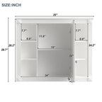 Mobile Bagno Moderno da 90cm con Lavabo Integrato e Specchiera, 2 Ante e 2 Cassetti