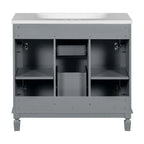 Mobile Bagno Moderno da 90cm con Lavabo Integrato e Specchiera, 2 Ante e 2 Cassetti