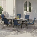 Sedie da patio, Set di 4/6 sedie da pranzo impilabili per esterni in textilene leggero per tutte le stagioni con braccioli per giardino, bordo piscina